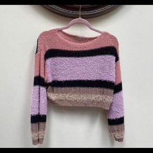 urban outfitters cropped multi colored sweater